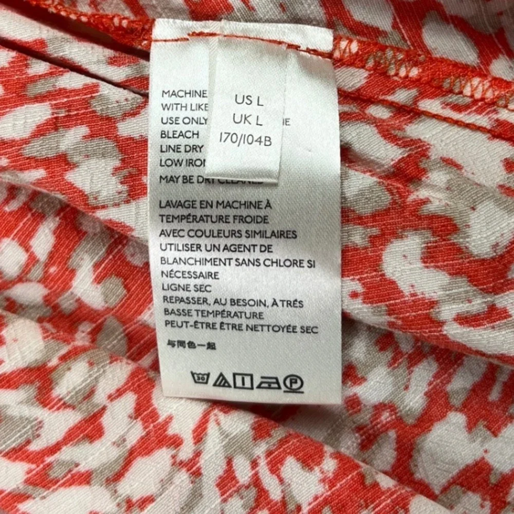 Free People Pop Combo Red Ruffle Wrap Mini Dress Womens Large Boho Cottage‎ New